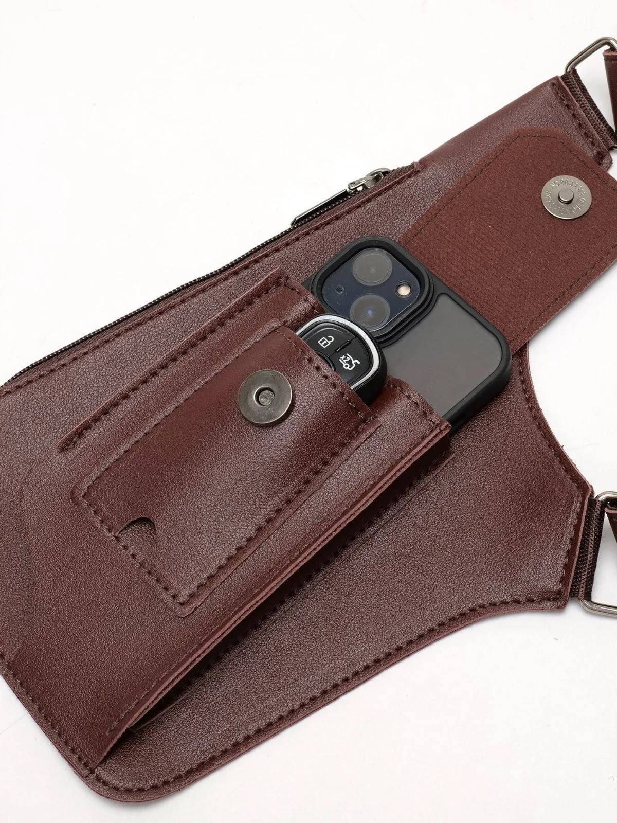 Adjustable Anti-Theft Underarm Shoulder Bag PU Leather Wallet Holster Bag