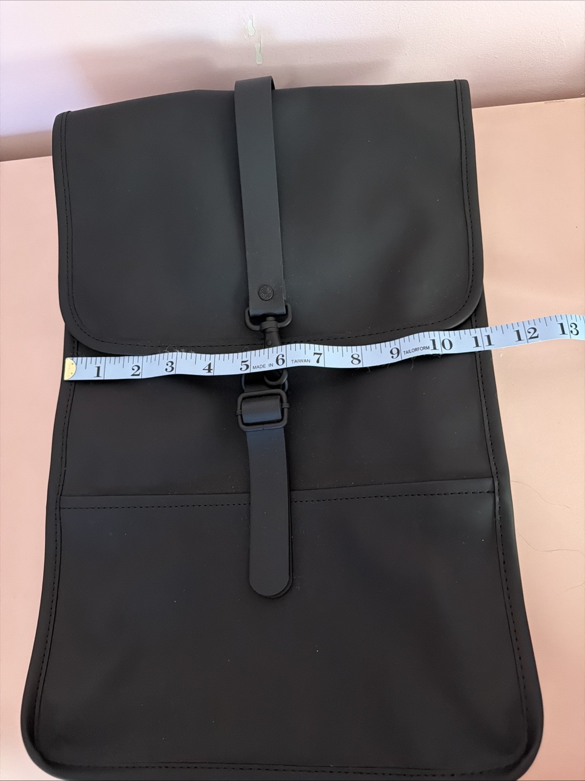 NEW RAINS Waterproof Backpack Black Matte Minimalist 15” Laptop Bag