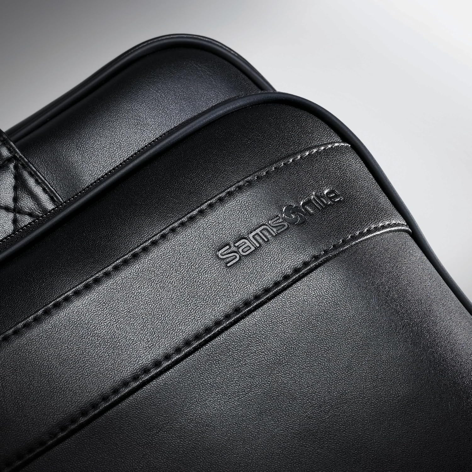 Leather Slim Briefcase, Black, 16 Inch