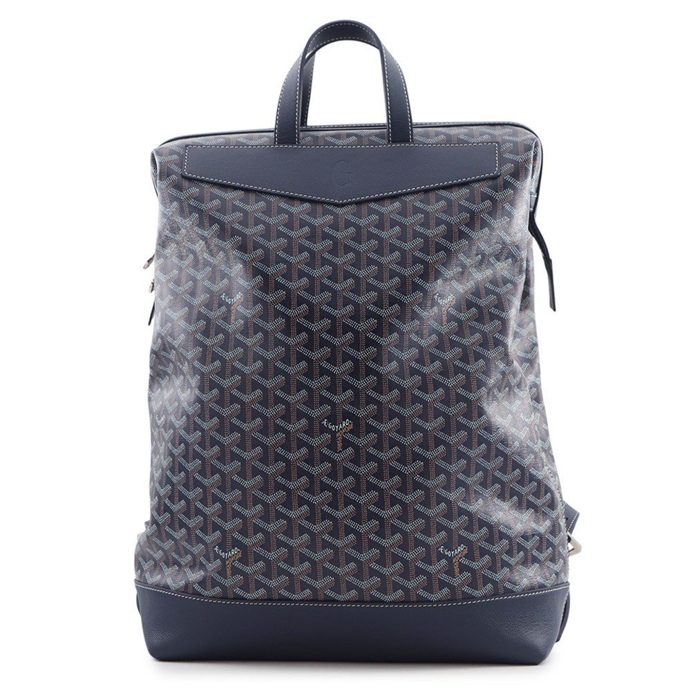 GOYARD Sisal Bread Backpack PVC/Leather Navy Blue CISALPMMLTY12CL12P