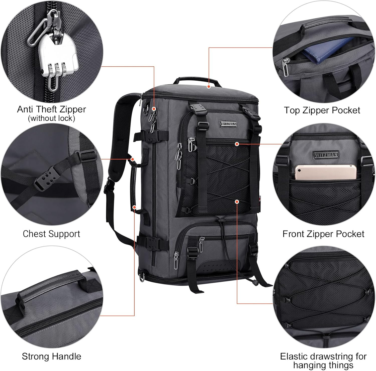 Versatile Men’s Travel Backpack with Shoe Compartment & 17″ Laptop Fit
