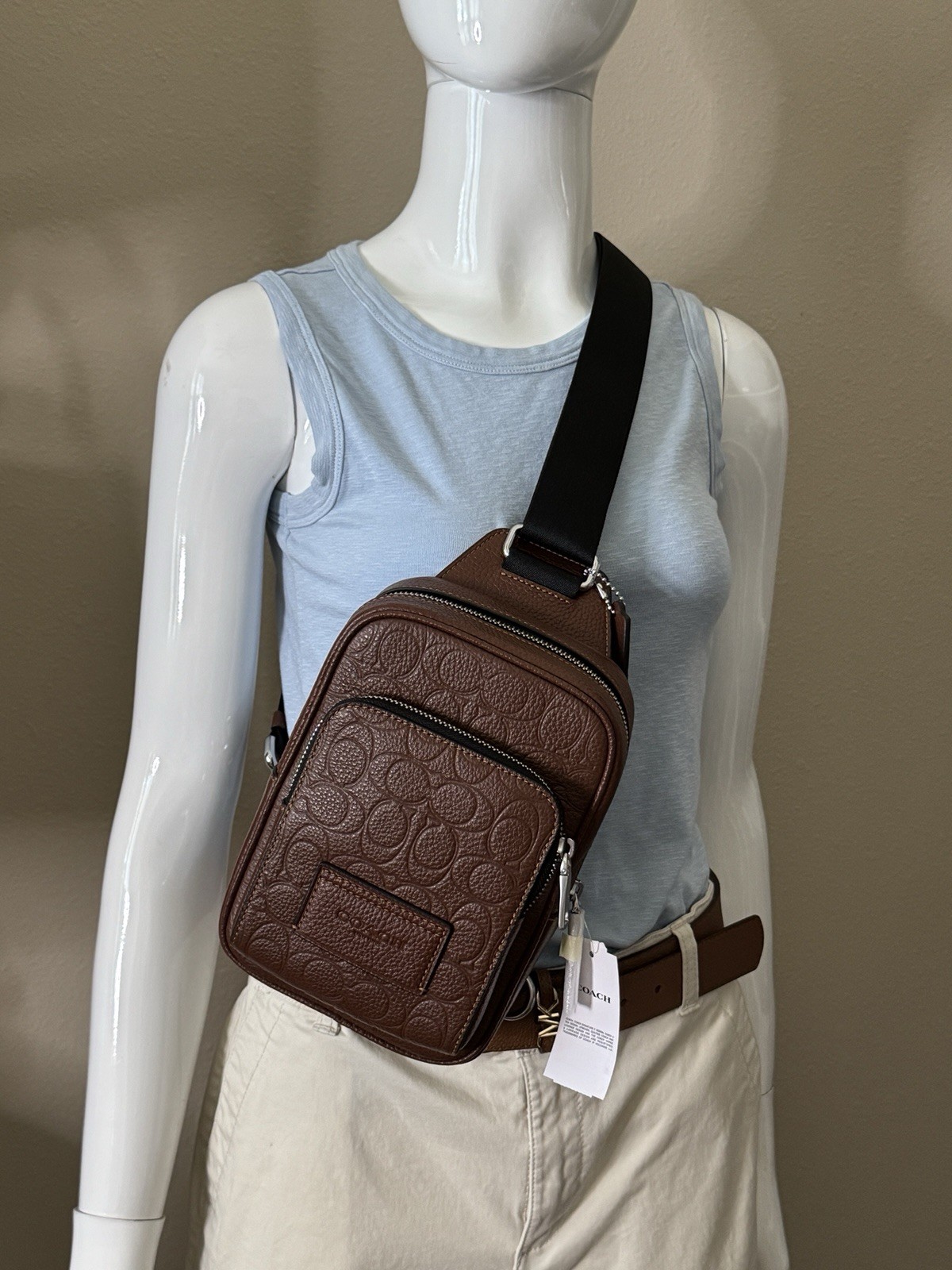 NWT Coach Racer Sling Pack Signature Leather