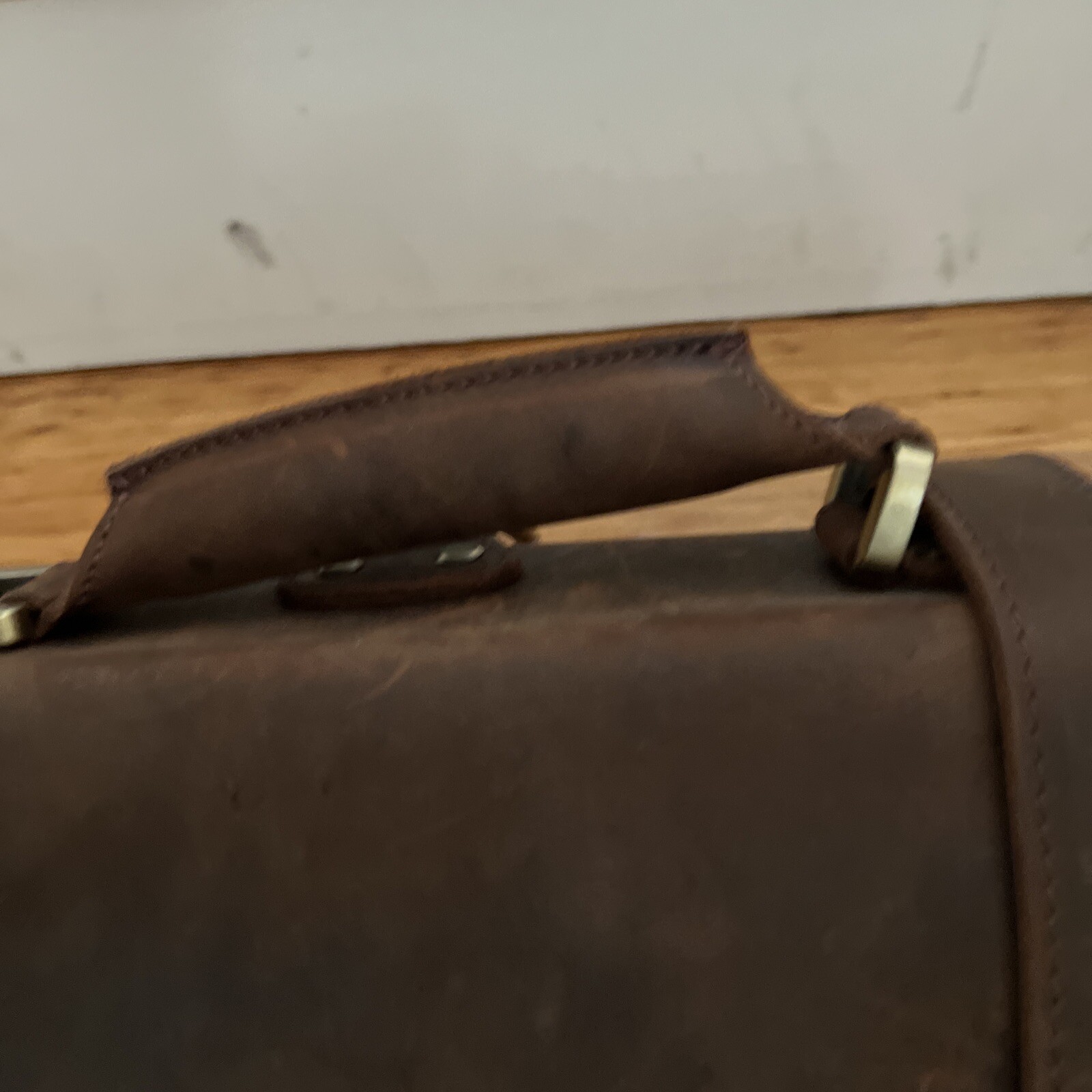 kattee Leather Briefcase Strap Brown EUC