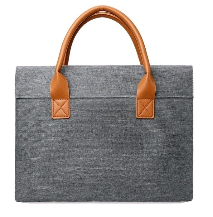Men’s Handbag / Laptop Travel Bag Gray Light Thin Bag. 15″×11″ (38x28cm) MEDIUM