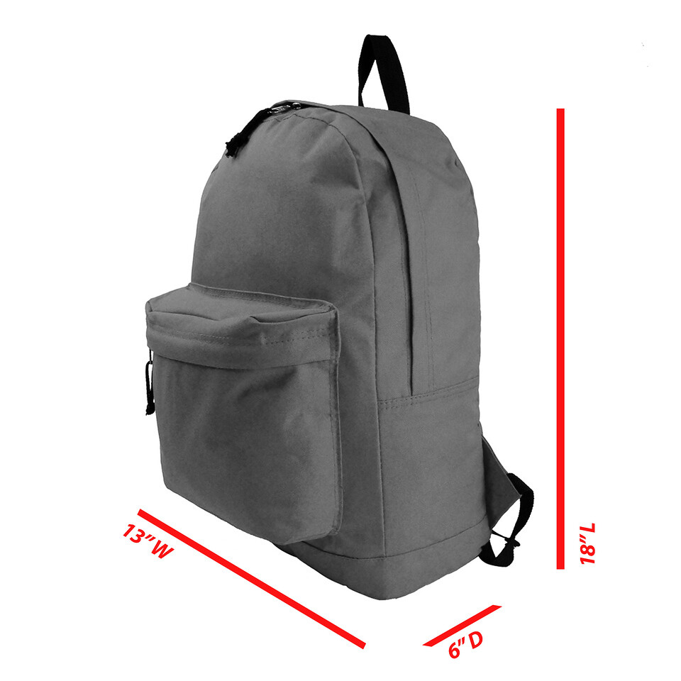 Classic 18″ Simple School Student Backpack, Daypack