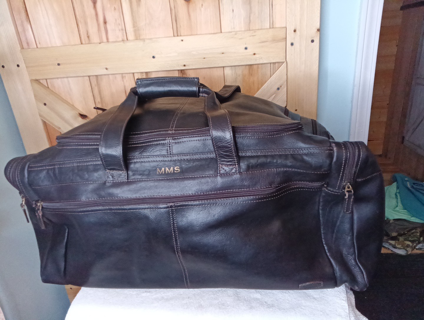 Dorado Dark Brown Genuine Leather Carry Shoulder Travel Duffle Bag 23″ x 11″