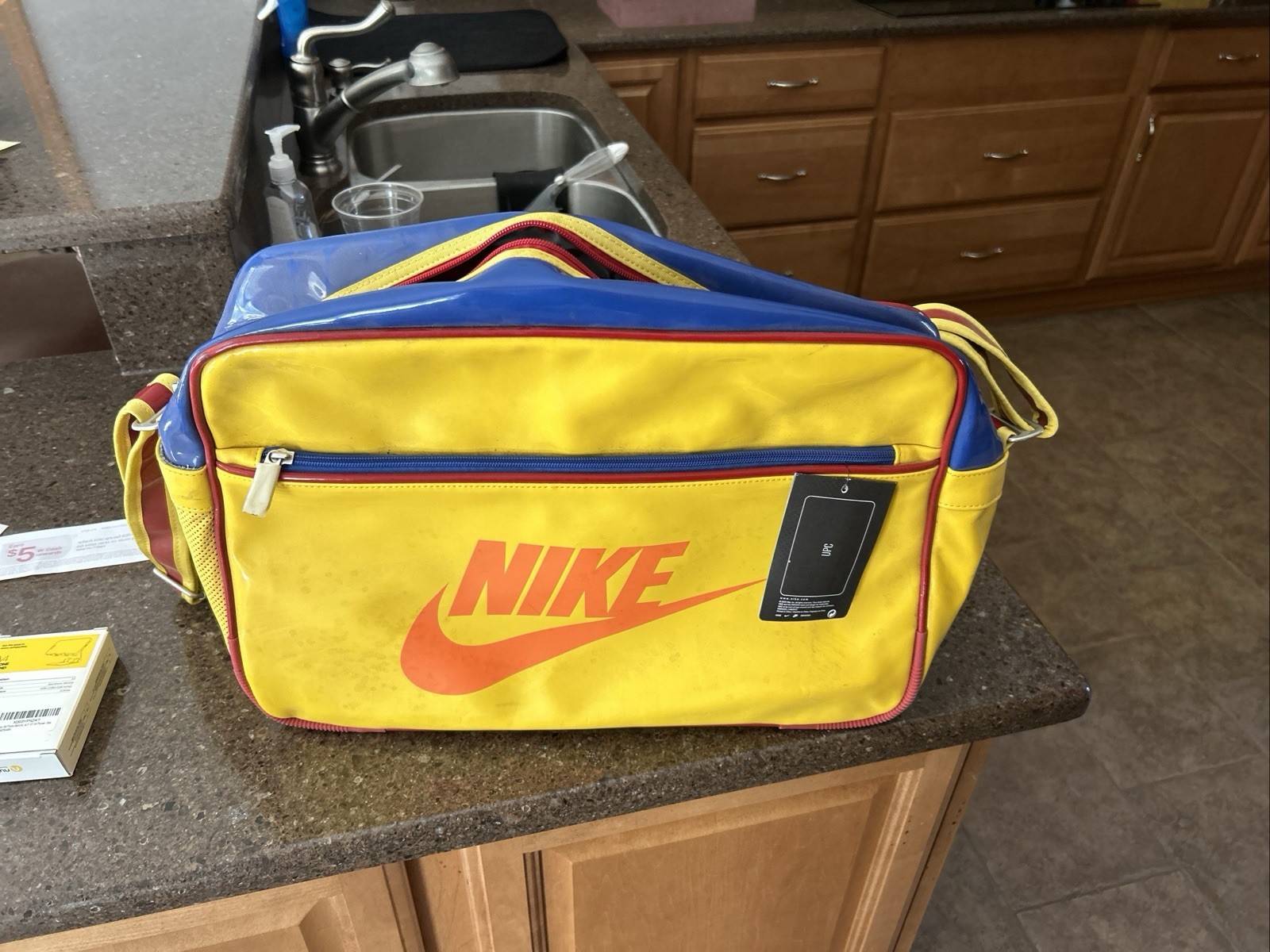 Vintage Nike Bag Multicolor Canvas retro Shoulder Bag Carry On Collectors Bag