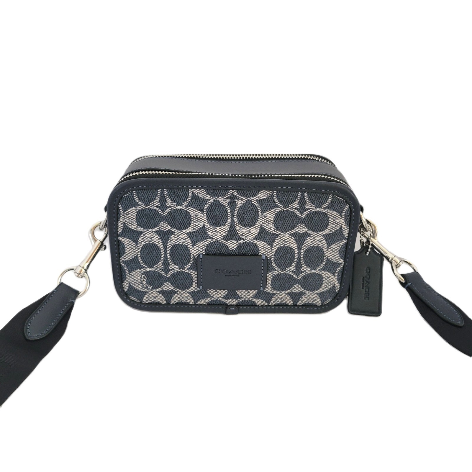 Coach CW365 Wyatt Crossbody Signature Coated Canvas Leather Bag Denim Chalk