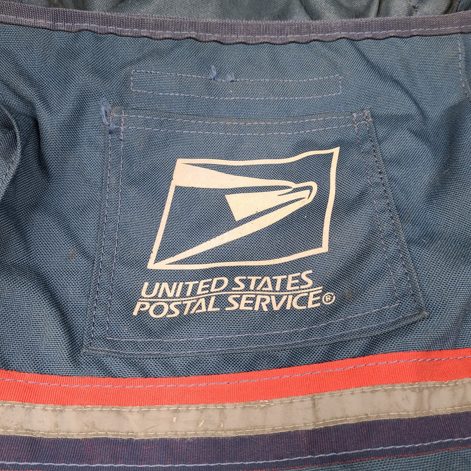 Vintage USPS Mail Carrier Bag Blue Canvas Messenger Satchel w/ Leather Strap