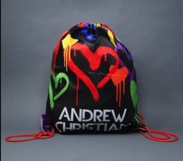 ANDREW CHRISTIAN GRAFITI HEARTS BACKPACK, 88% POLYESTER, ONE SIZE, BLACK,FOR MEN
