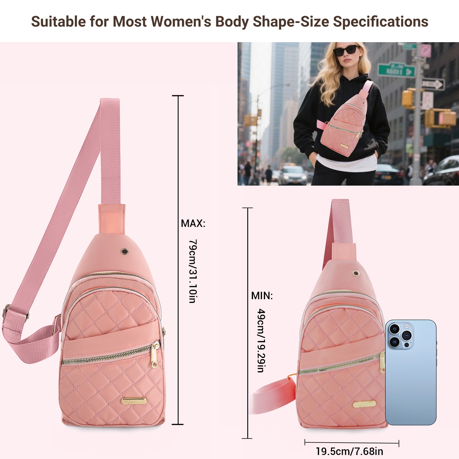 Small Sling Backpack Crossbody Sling Bag for Women, Chest Bag Daypack Fanny Pack