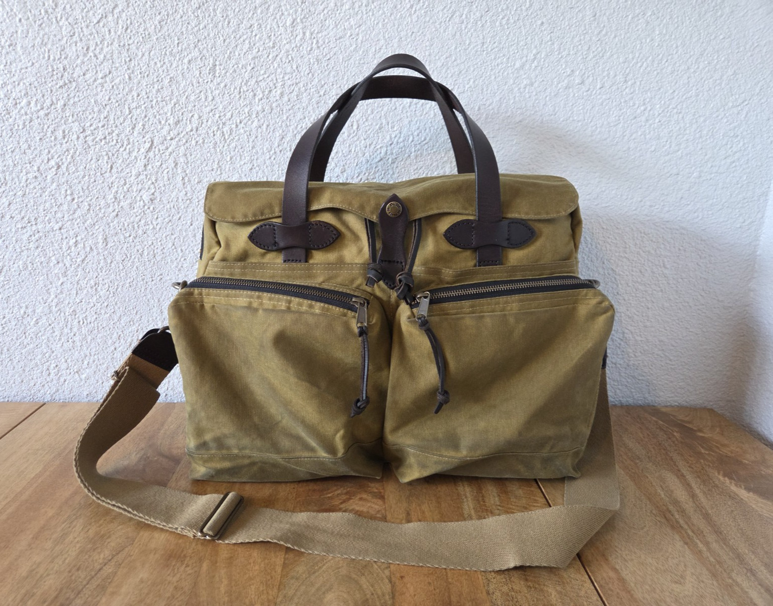 Filson 24 Hour Tin Cloth Briefcase | Dark Tan | Made in USA | Rare