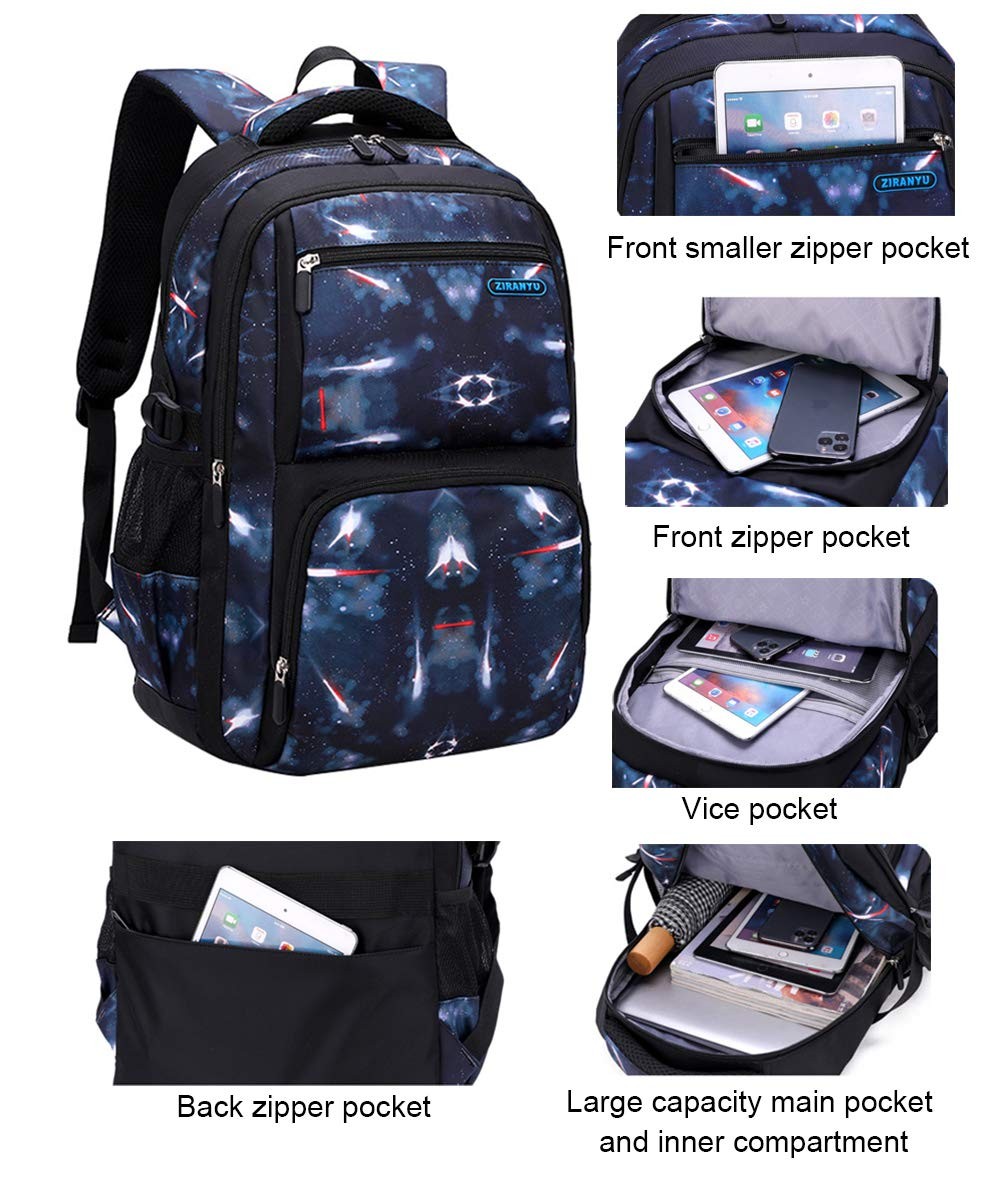 Space Pattern Galaxy Backpack Boys Primary Junior Middle Daypack Men High Mid…