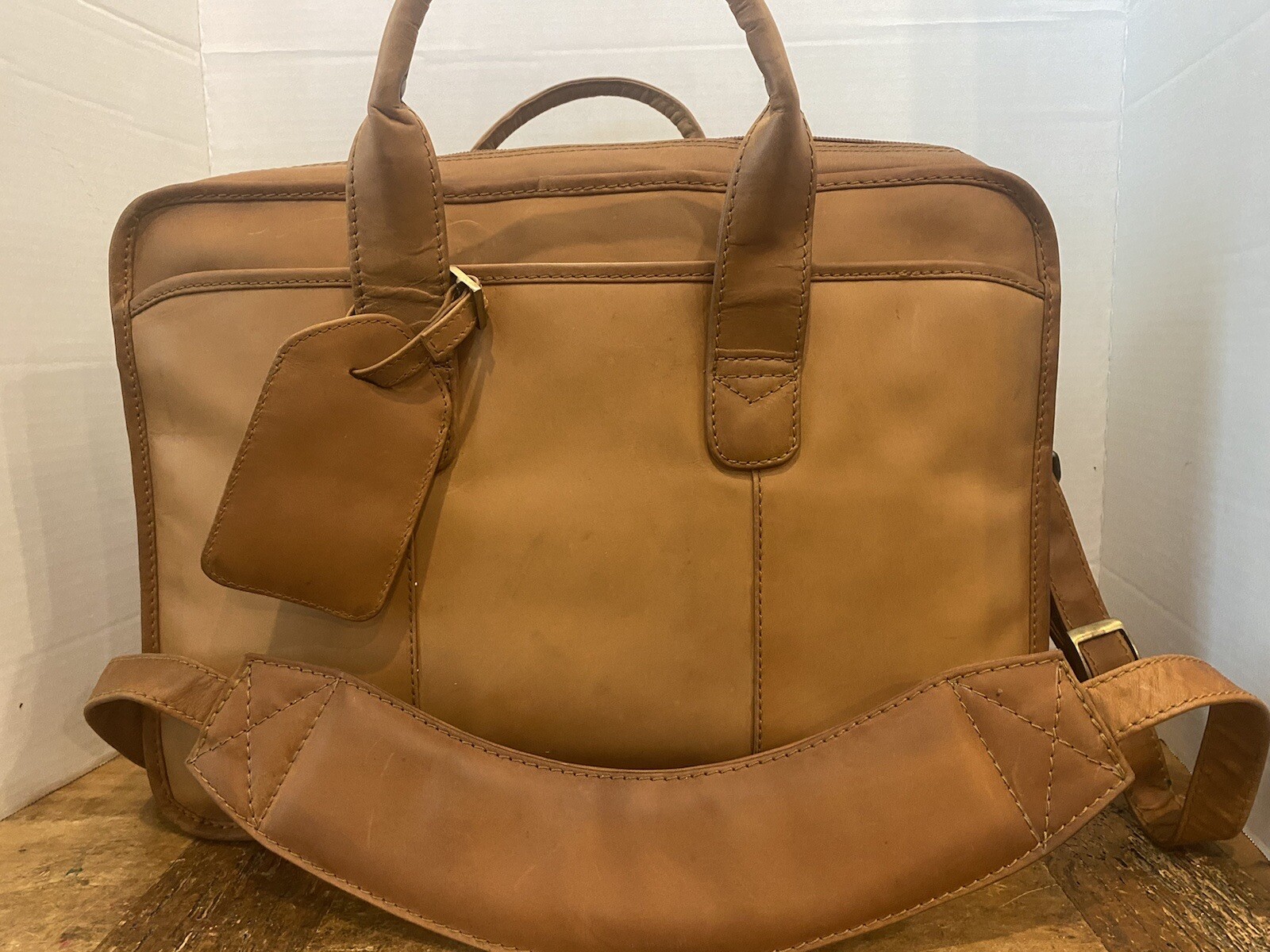 Canyon Outback Leather Goods Brown Messenger Laptop Bag GUC