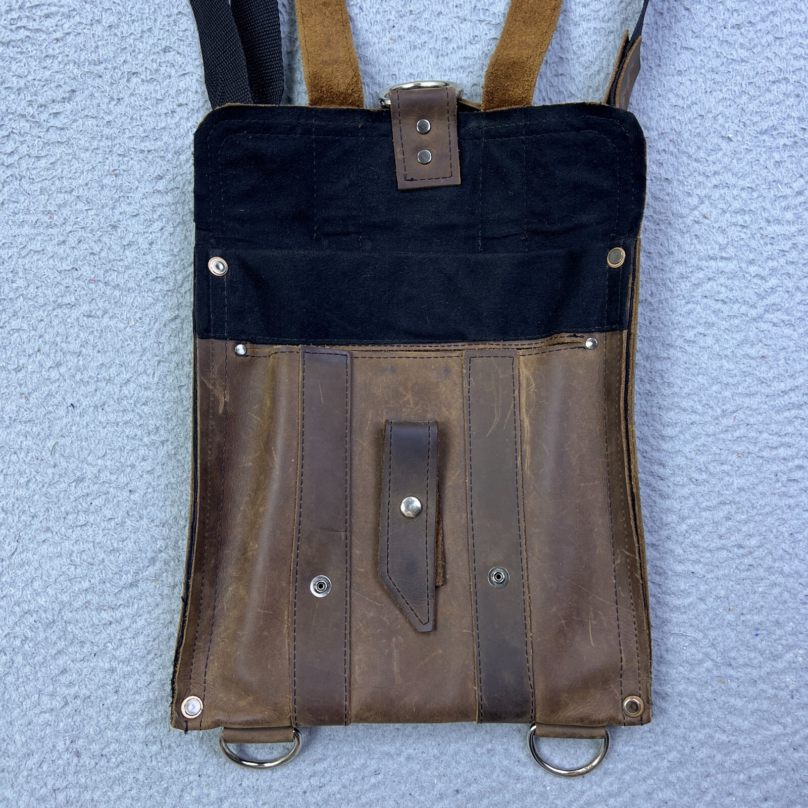Copper River Bag Baxter Distressed Leather 10″ Brown Crossbody Strap Made in USA
