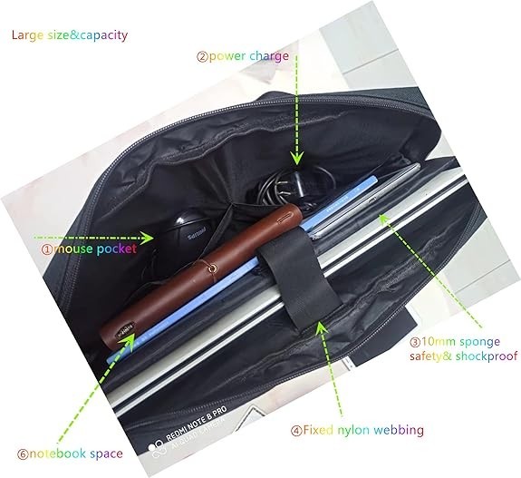 18 Inch Laptop Bag, Expandable Briefcase, Computer Bag Men Black-18.4 Inch