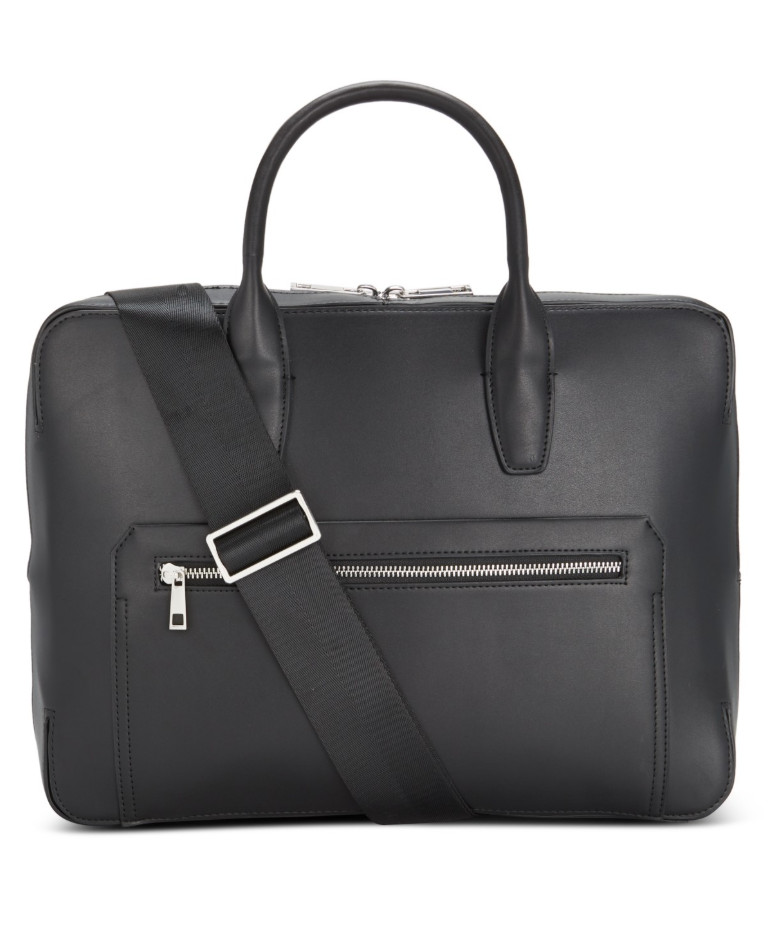 Alfani Men’s Messenger Bag Black One Size Sleek Professional Office Travel