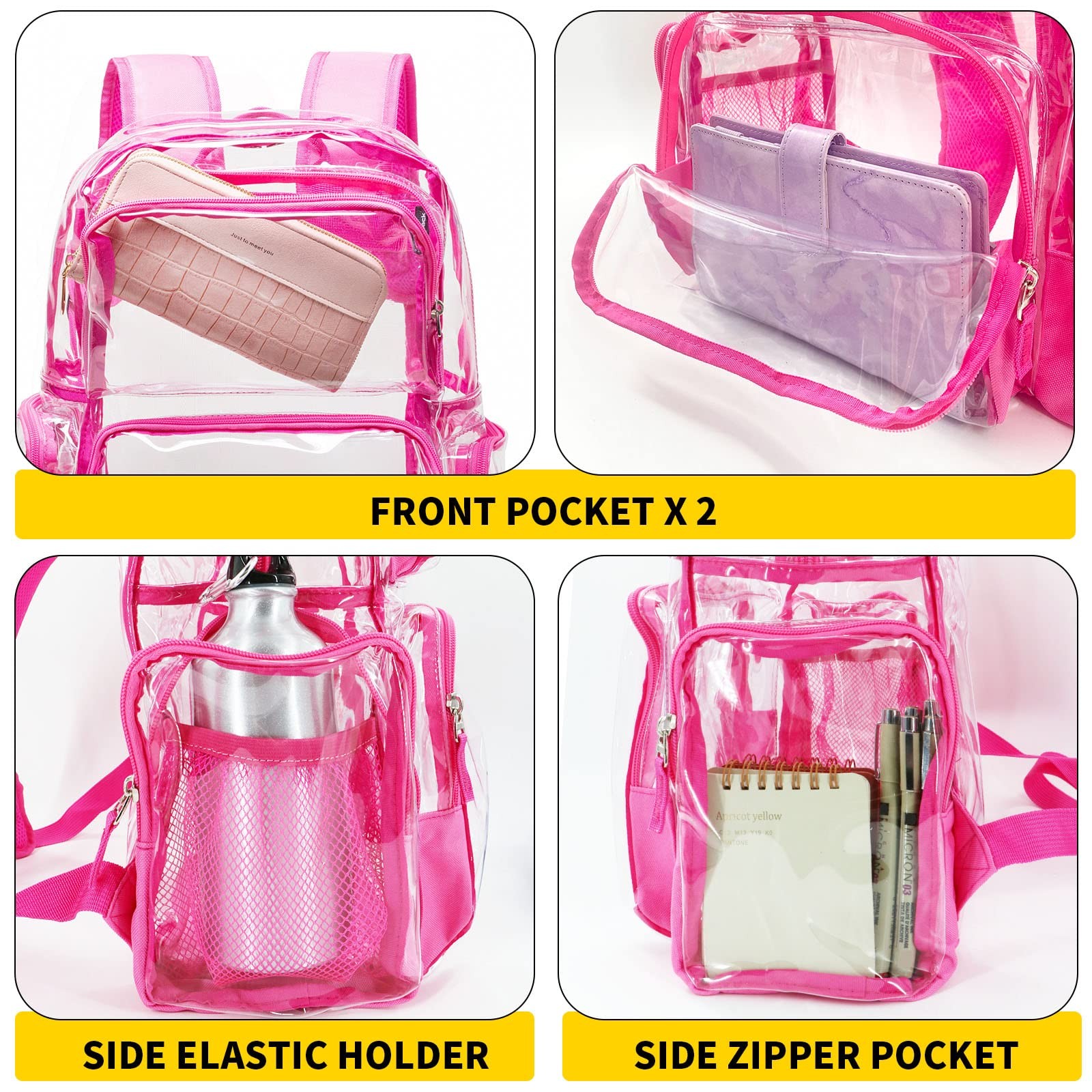 Clear Backpack 16×12.5×5.5 Inches Heavy Duty Transparent Bookbag
