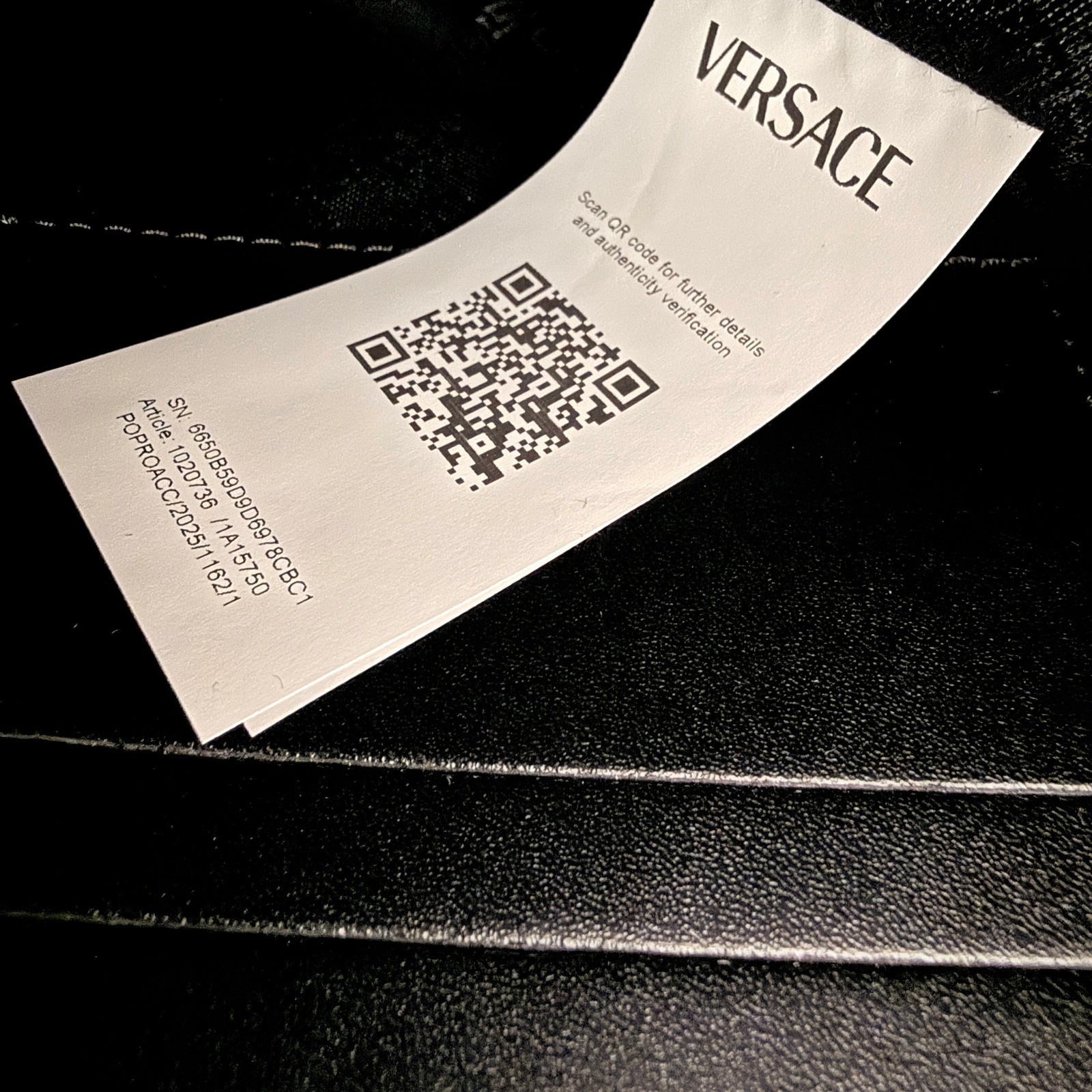 Versace 1020736 Black Leather Greca Crossbody Messenger Bag Gold Logo