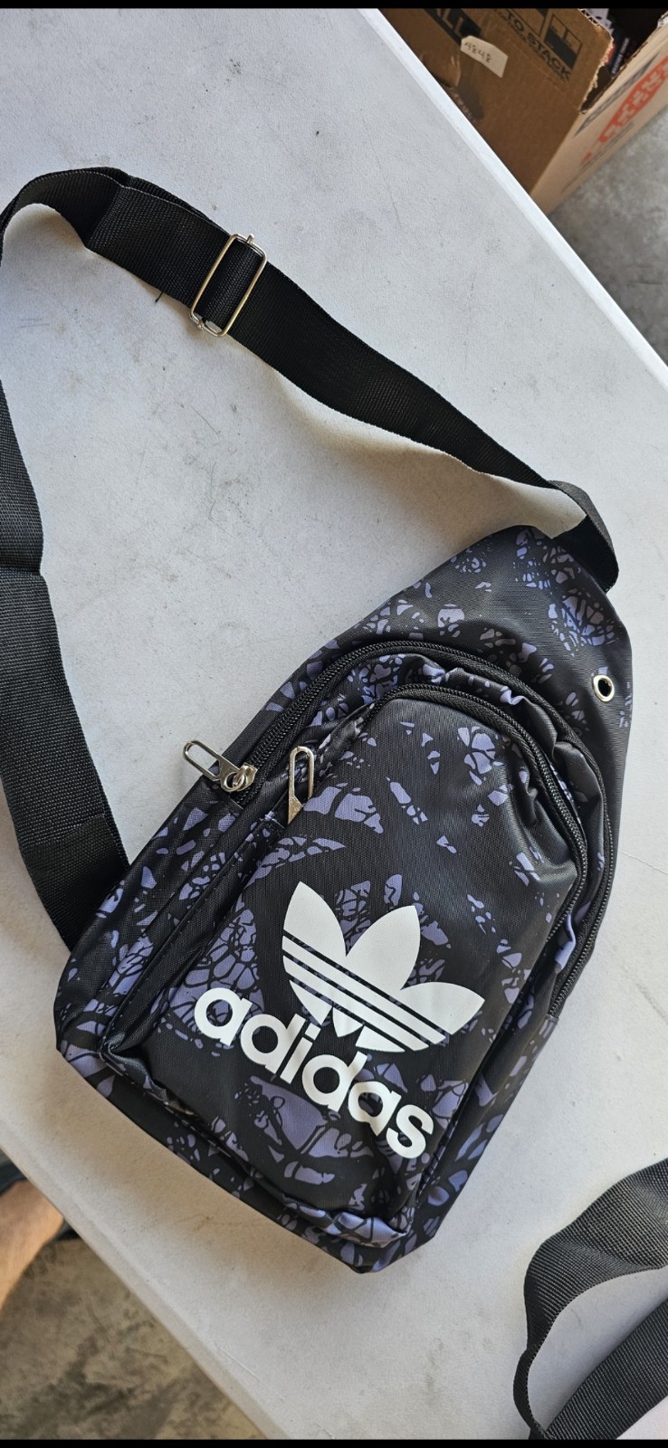 adidas Originals Festival Small Crossbody Bag Black/Purple Logo Zip Pockets
