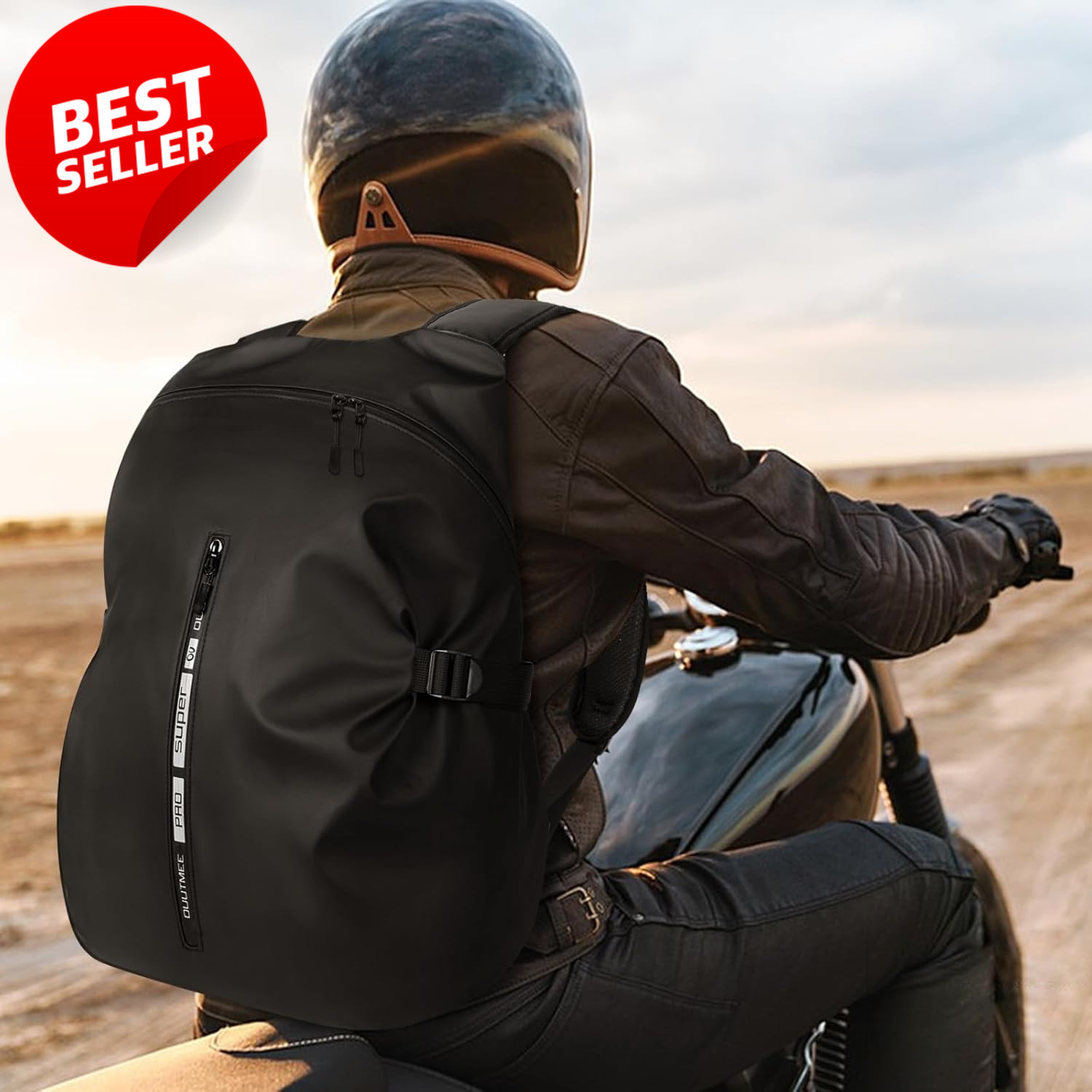 Motorcycle Backpack Waterproof Helmet Bag Reflective Large Capacity – US