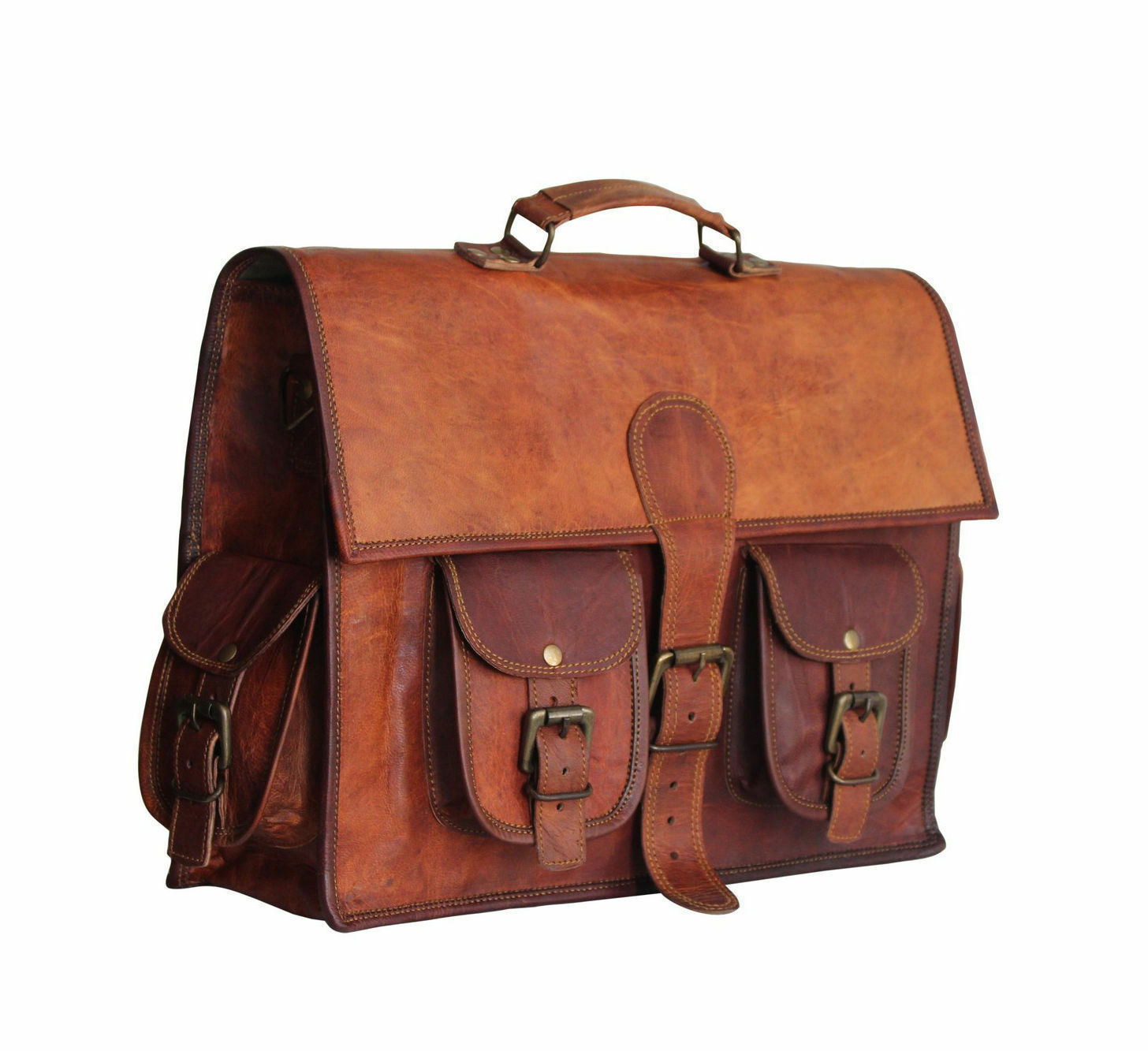 Messenger Handmade standard Briefcase Bag Satchel Men Genuine Leather Vintage