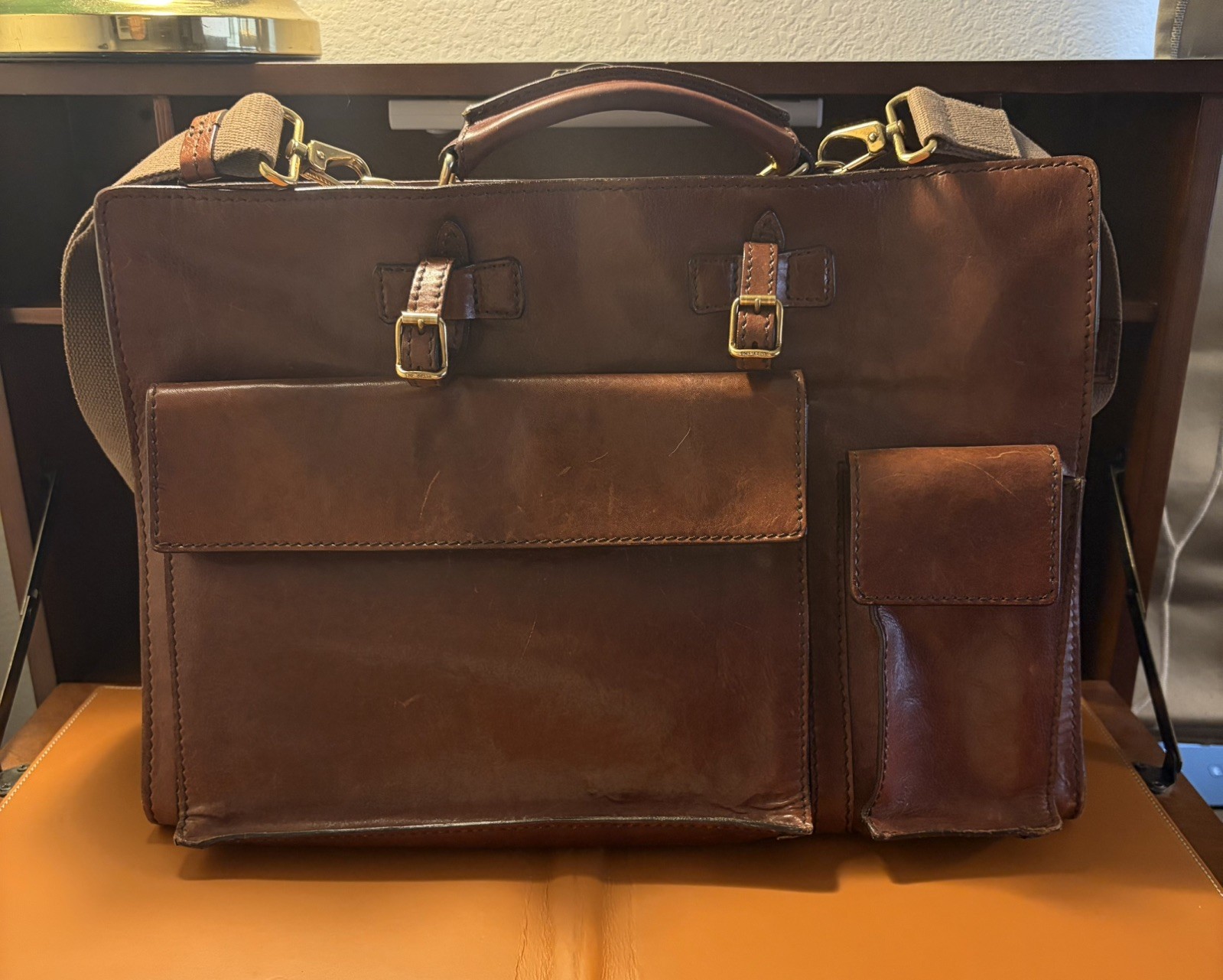 The Bridge Vintage Leather Briefcase & Umbrella Holder