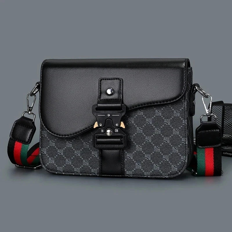 Men’s Jacquard Crossbody Bag Waterproof Business Casual Shoulder Sling Bag