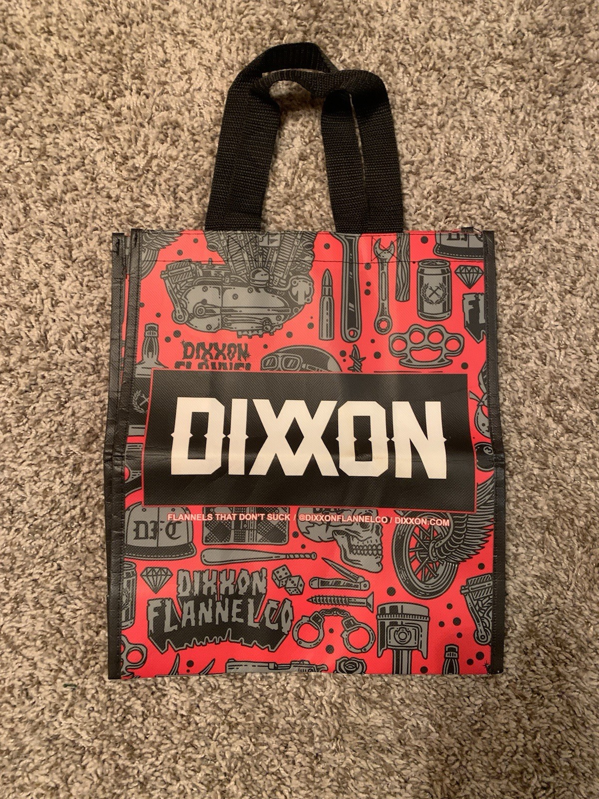 Dixxon Flannel Co. Shopping Tote Bag Red/Black