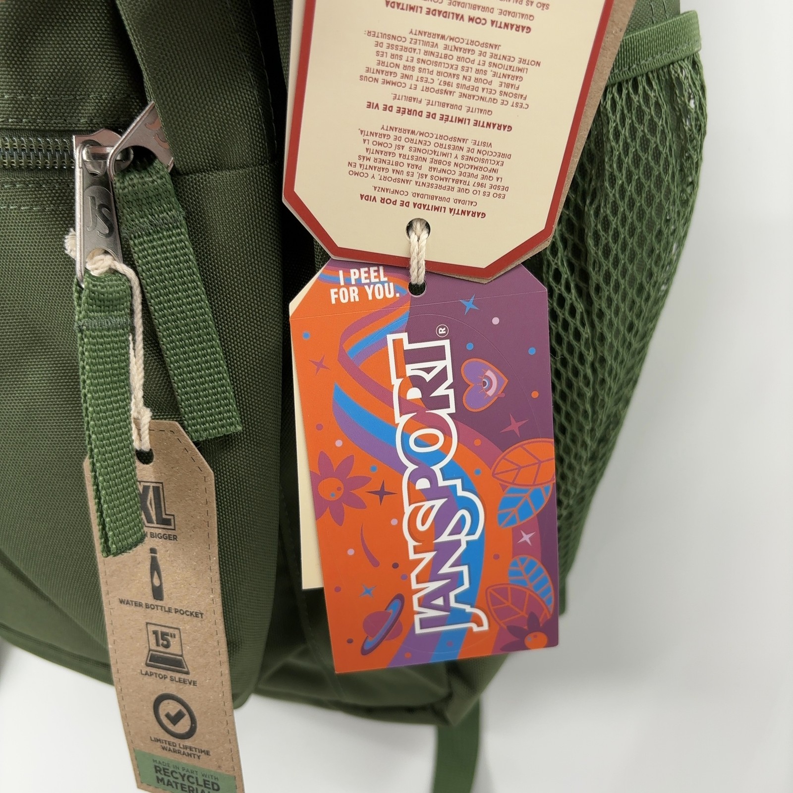 JanSport Laptop Backpack 15″ Laptop Sleeve 2 Compartments Cargo Green