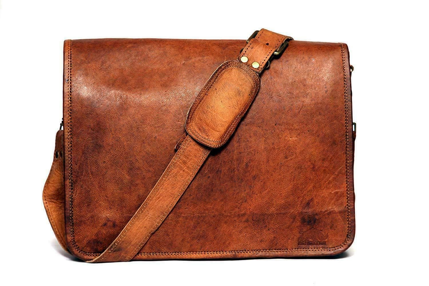 Leather Vintage Laptop Bag Satchel Genuine Men’s Handmade Messenger Briefcase