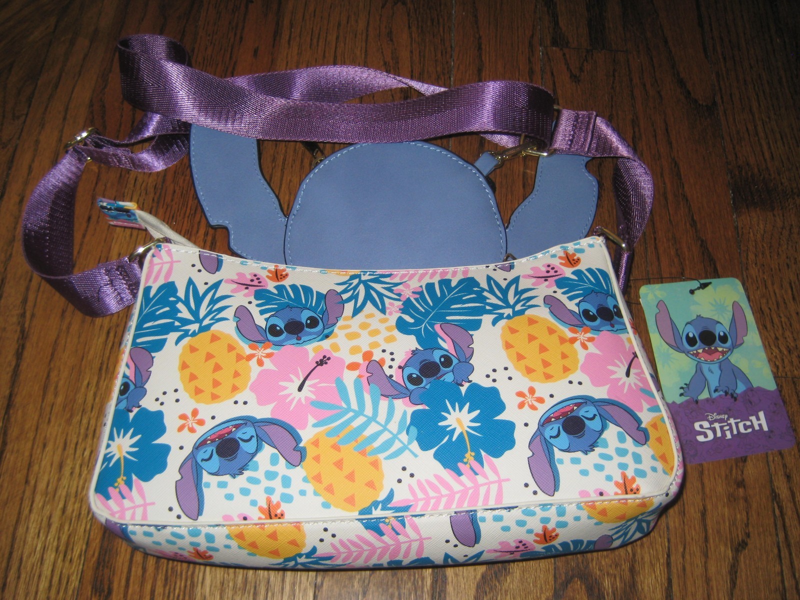 Lilo and Stitch Pineapple Toss Pattern Shoulder Bag Detachable Stitch Coin Purse