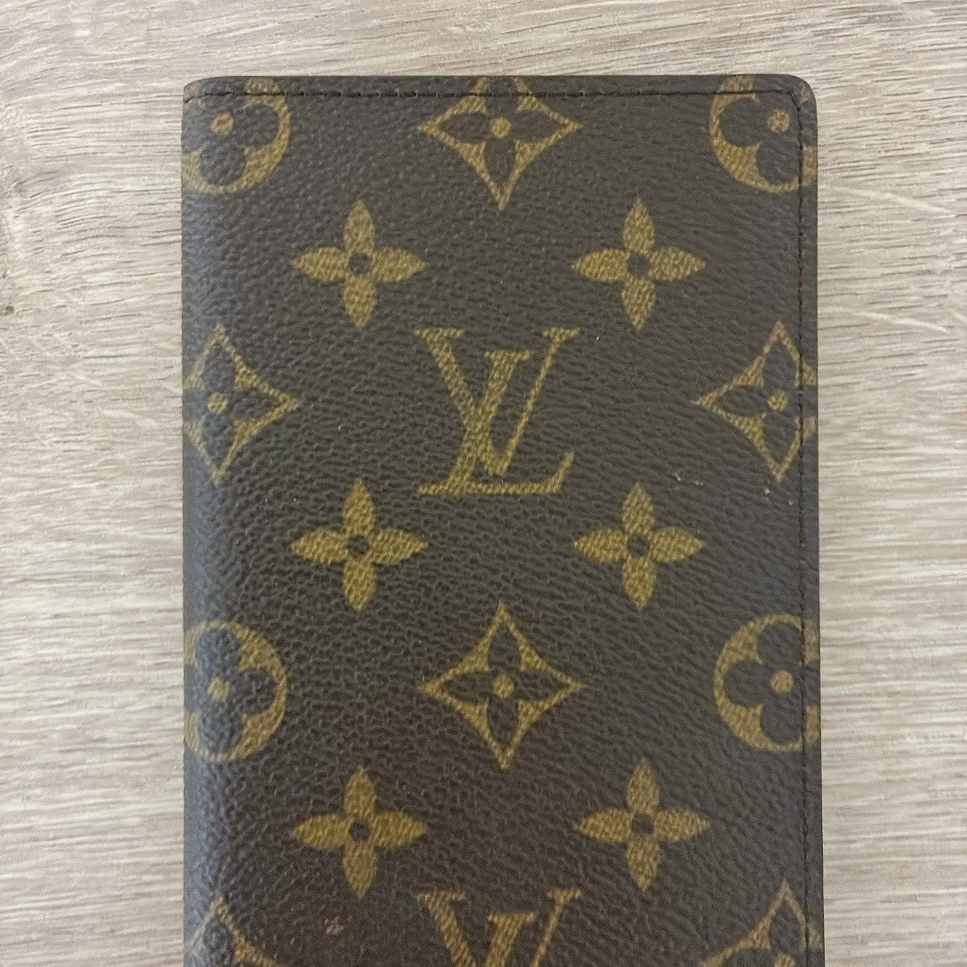 Louis Vuitton Monogram Cover Brown Leather Organizer Holder Auth Good Japan