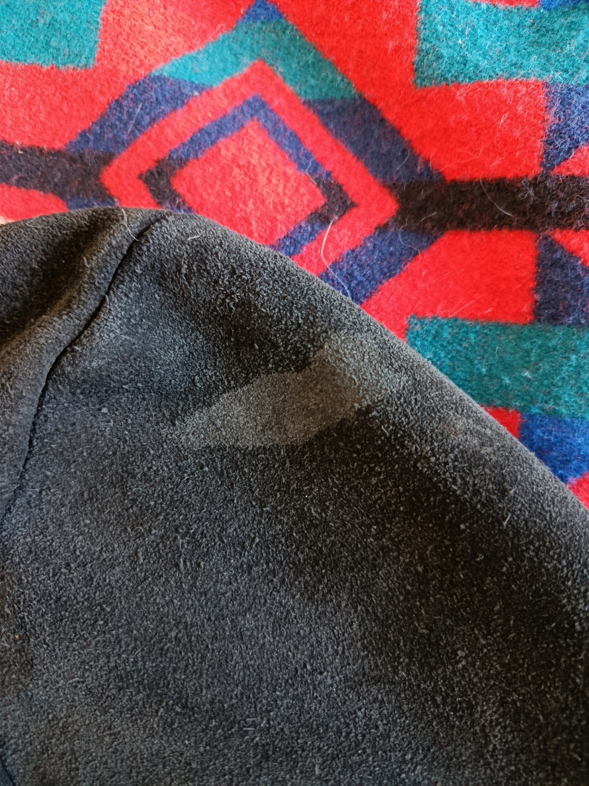 Pendleton Made In Usa Vintage Wool Blanket Aztec Navajo Wool Suede Bucket Bag