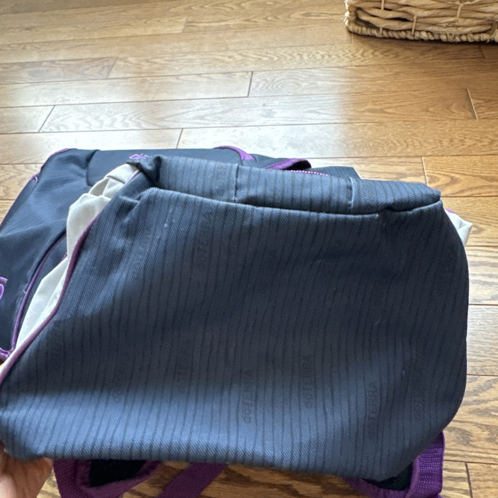 Doterra Backpack Gray Purple White Adjustable Straps Zippered Pockets Rare Large