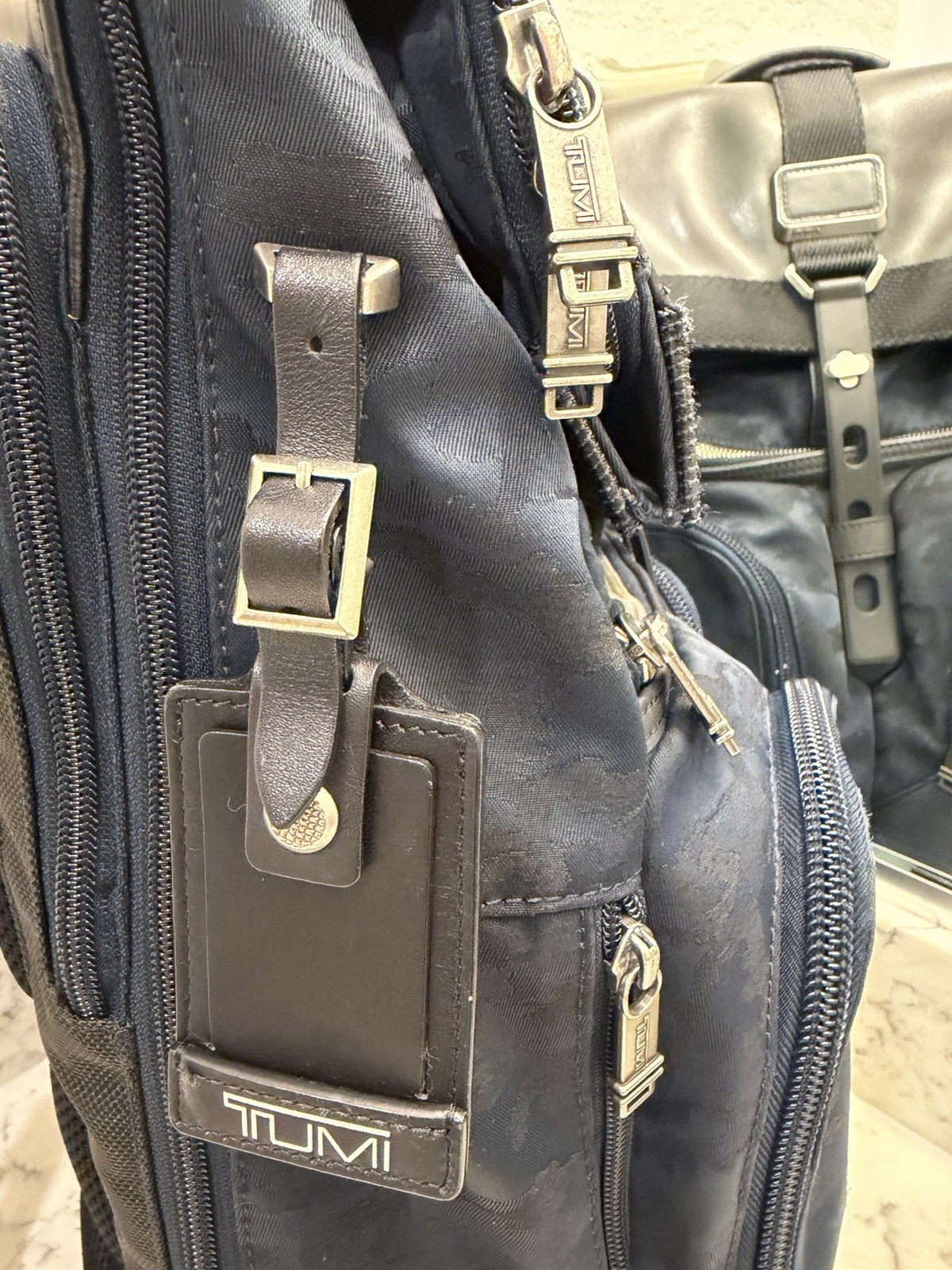 TUMI Alpha Bravo Navy Camo Roll Top Backpack 232388NVYCE