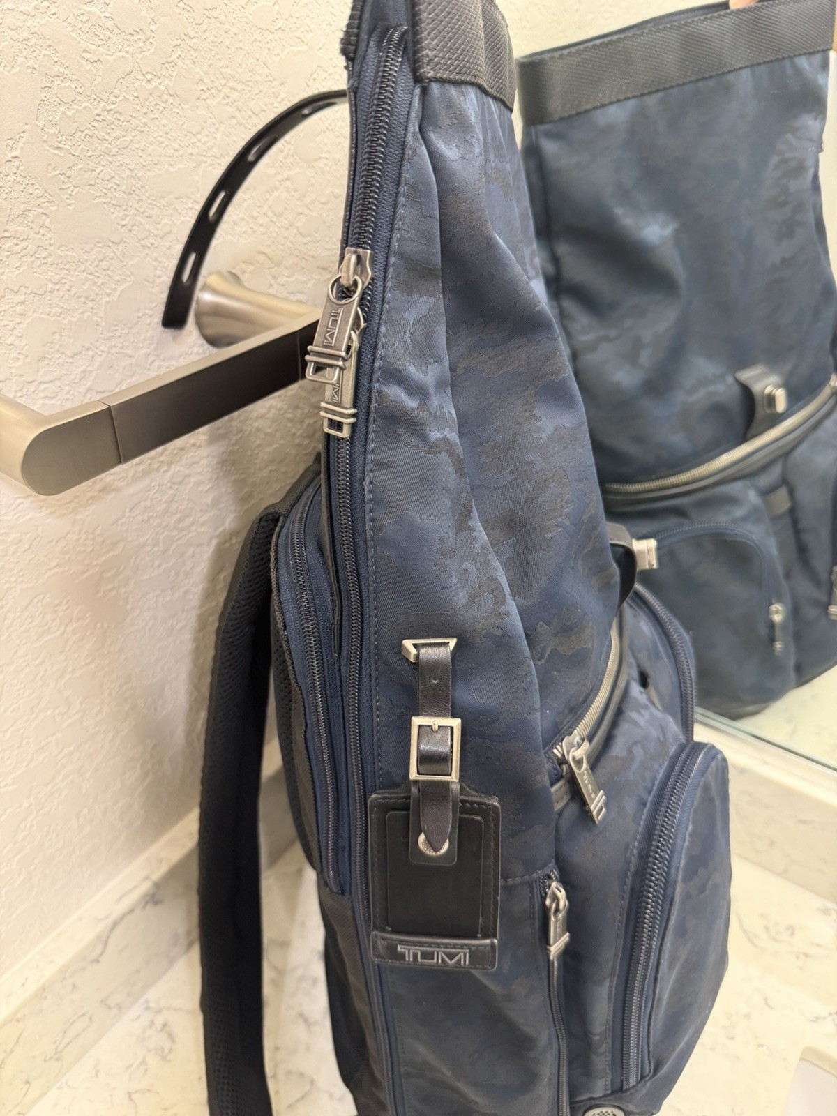 TUMI Alpha Bravo Navy Camo Roll Top Backpack 232388NVYCE