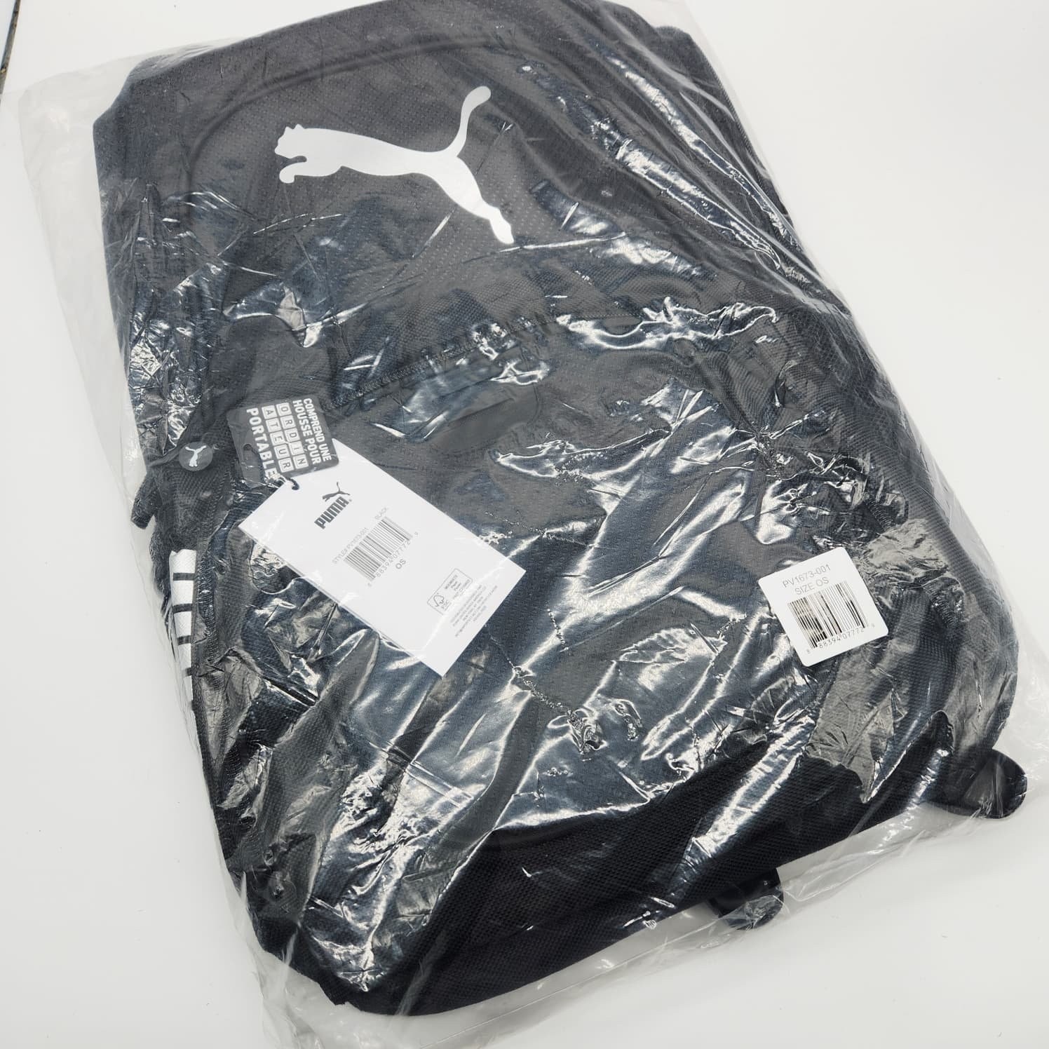 PUMA Evercat Contender Backpack Black Silver 19×12.5×6.5 School Laptop Bag New