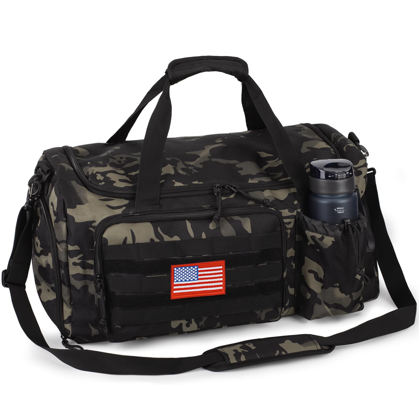 Tactical Gym Bag for Men, 40L Large Capacity Duffle Bags with Shoes Compartme…