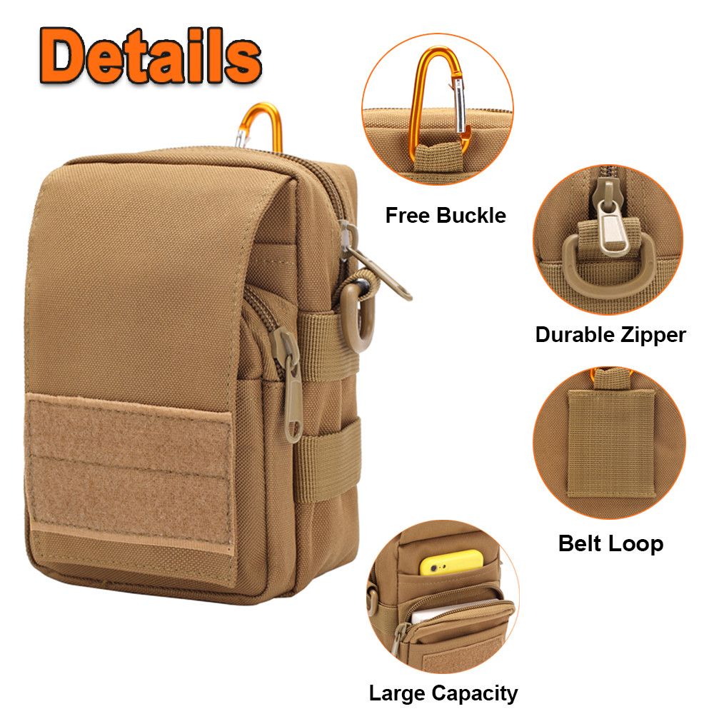 Tactical Molle Pouch EDC Multi-purpose Belt Waist Pack Bag Utility Phone Pocket