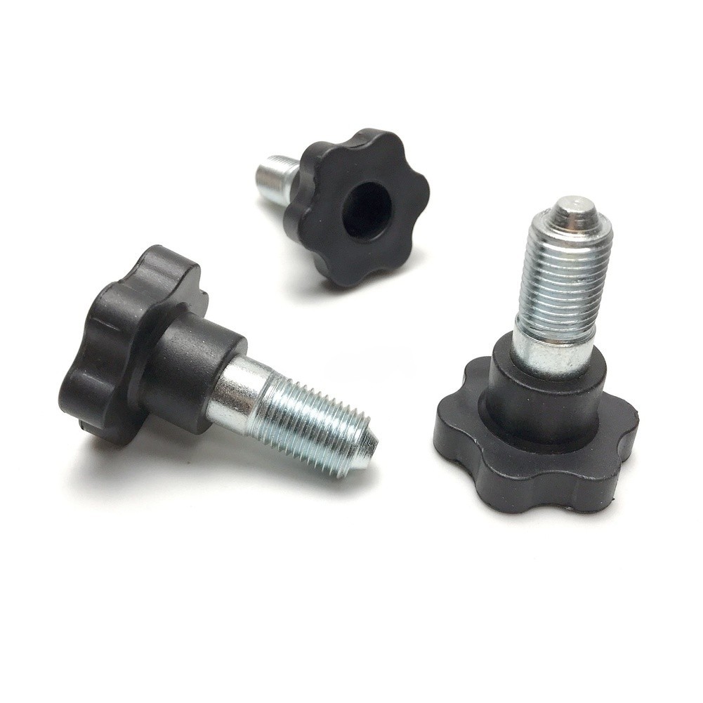 Black Plastic M14x1.5 Hex Head Thumb Screw for Treadmill Incline Mechanism