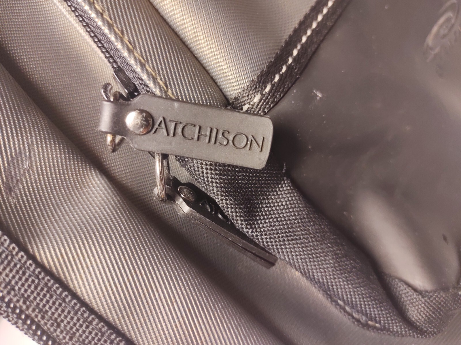 Atchison Adjustable Sling Bag Backpack Black and Gray Calcasa Hook & Loop