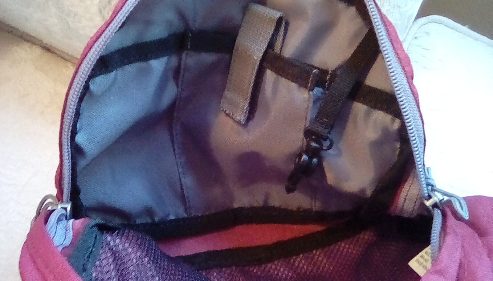 Eddie Bauer Deep Red Ripstop Sling Bag Waist Pack Bum Bag Adjustable Strap Mesh