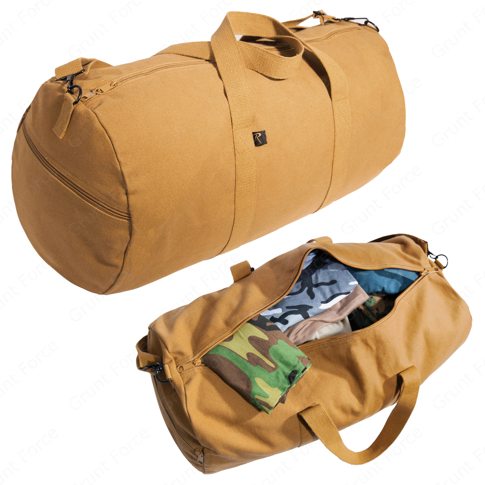 Coyote Brown 24 Inch Canvas Equipment Bag – Travel Utility Gear Gym Duffle Bag