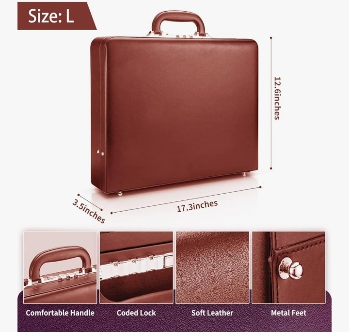 Luxury Briefcases for Professional Leather with Lock Hard Shell WE SHIP OVERSEAS