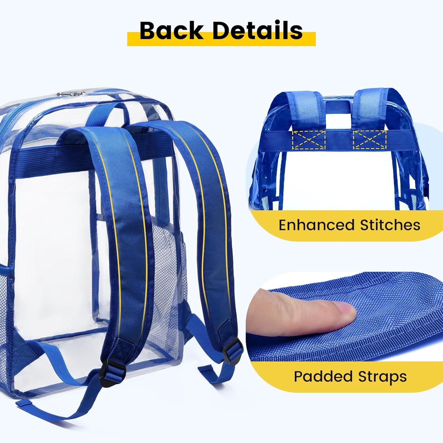 Clear Backpack Heavy Duty – Clear Backpacks for School Transparent Bookbag Fo…