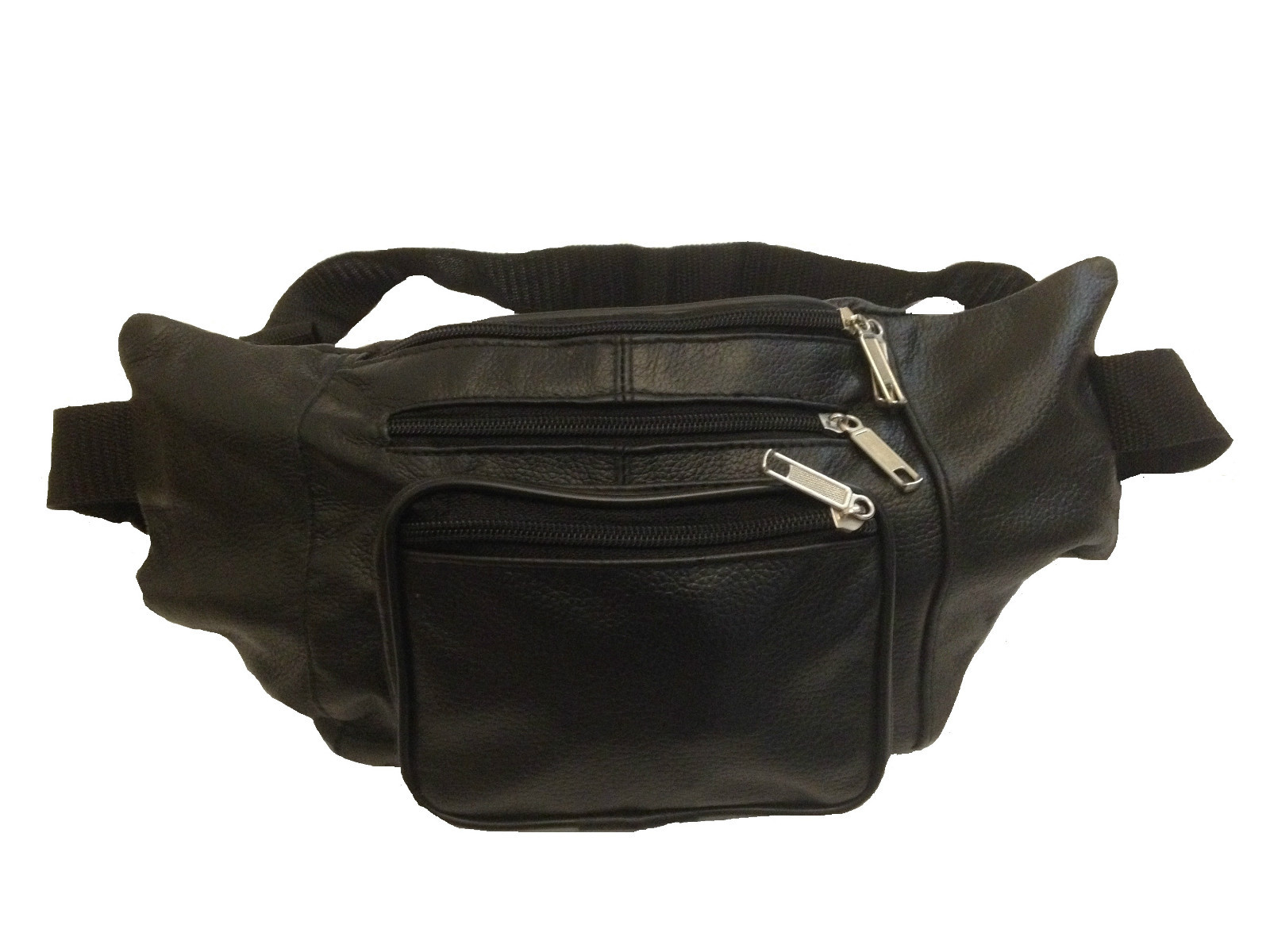 Leather Waist Bag Travelling Riding Three Big Pockets Hiking Leather Bum Bag