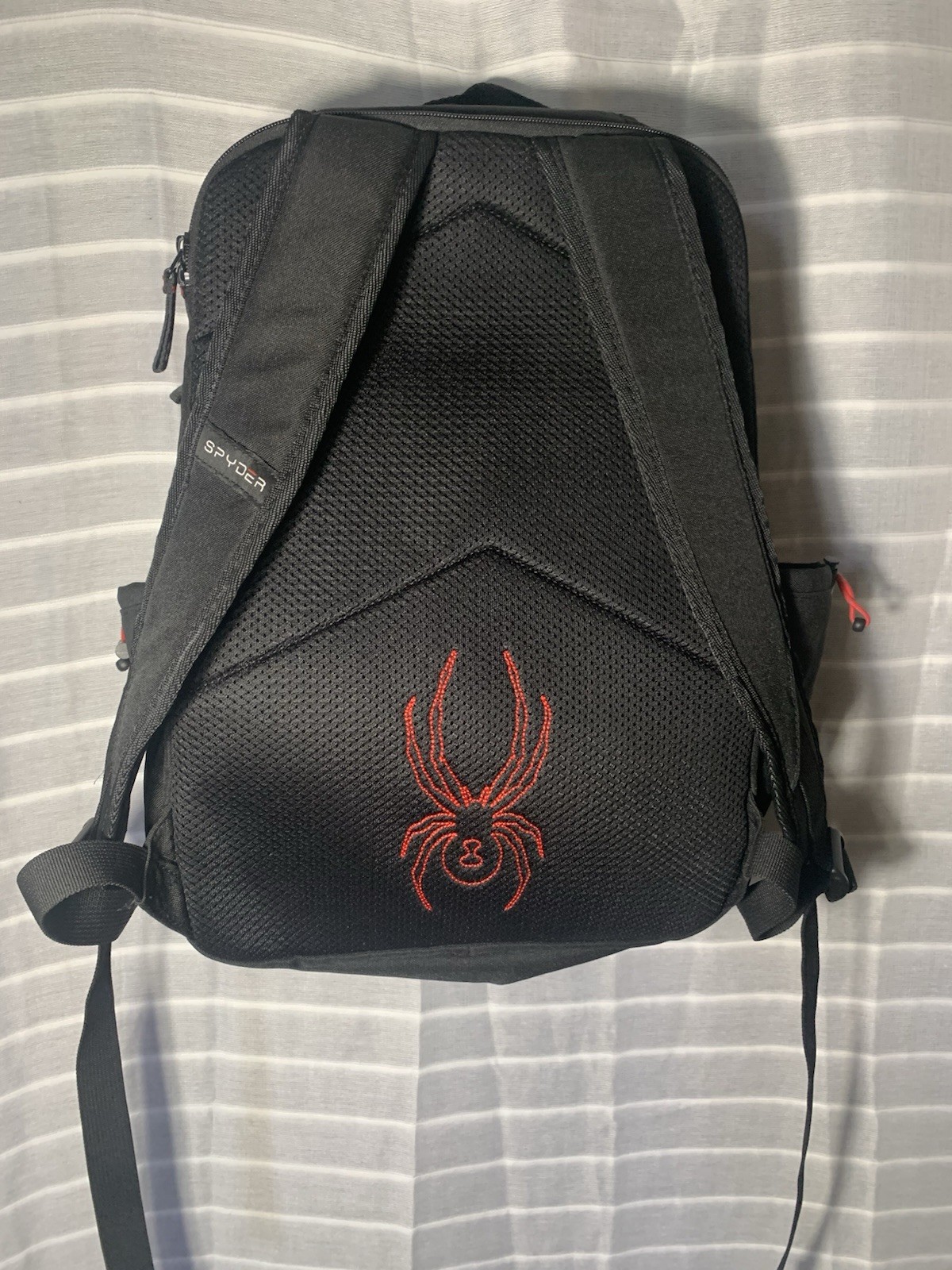 Spyder Black/Red Backpack Spider Logo Zip & Buckle, Pockets