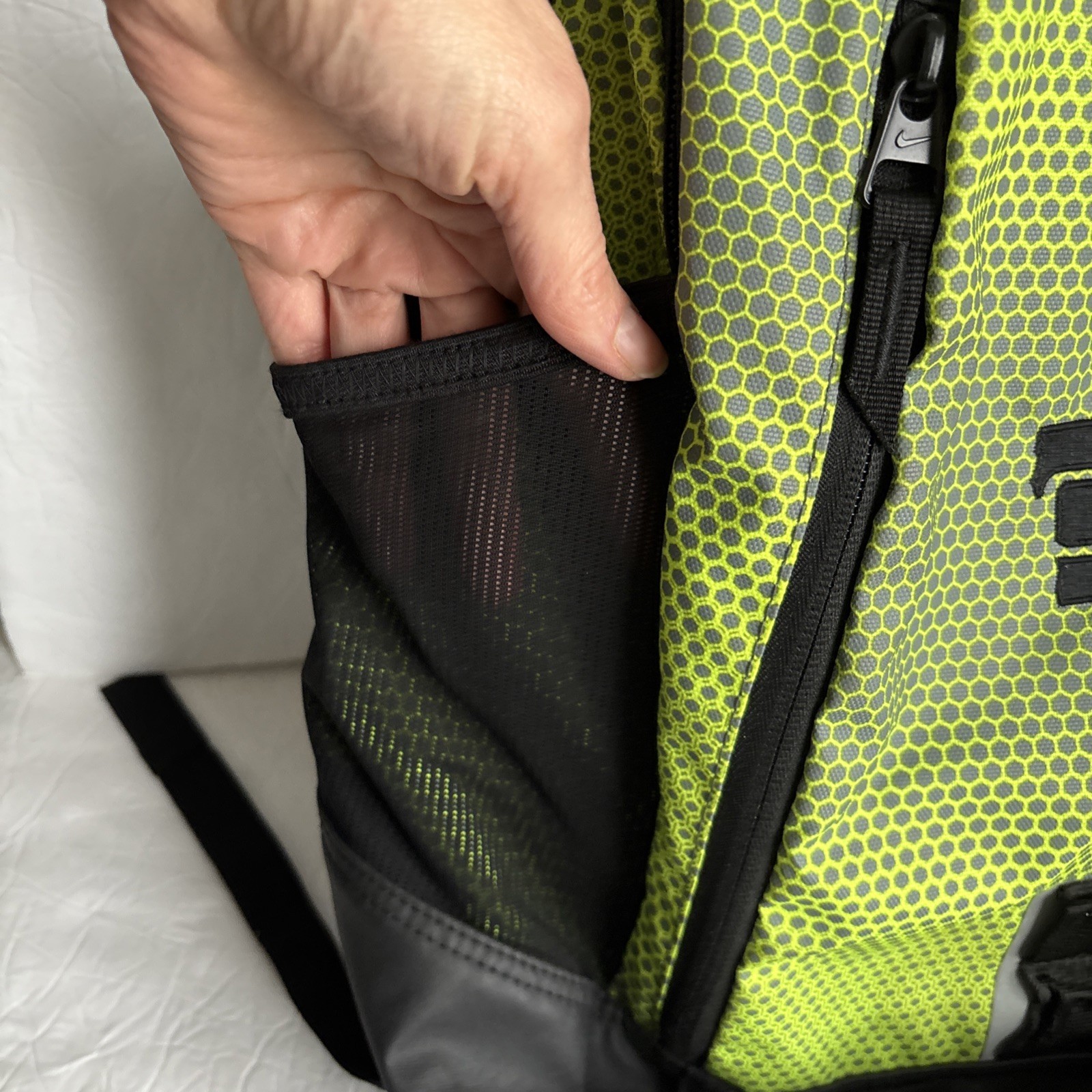 Nike Pro Adapt Backpack Neon Green Black Iowa Company Logo School Work Sports