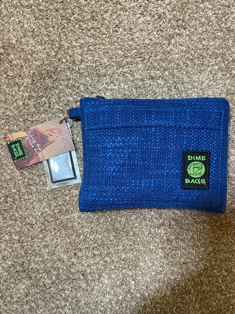 NWT 10″ Padded Pouch Hemp Midnight Blue Dime Bags